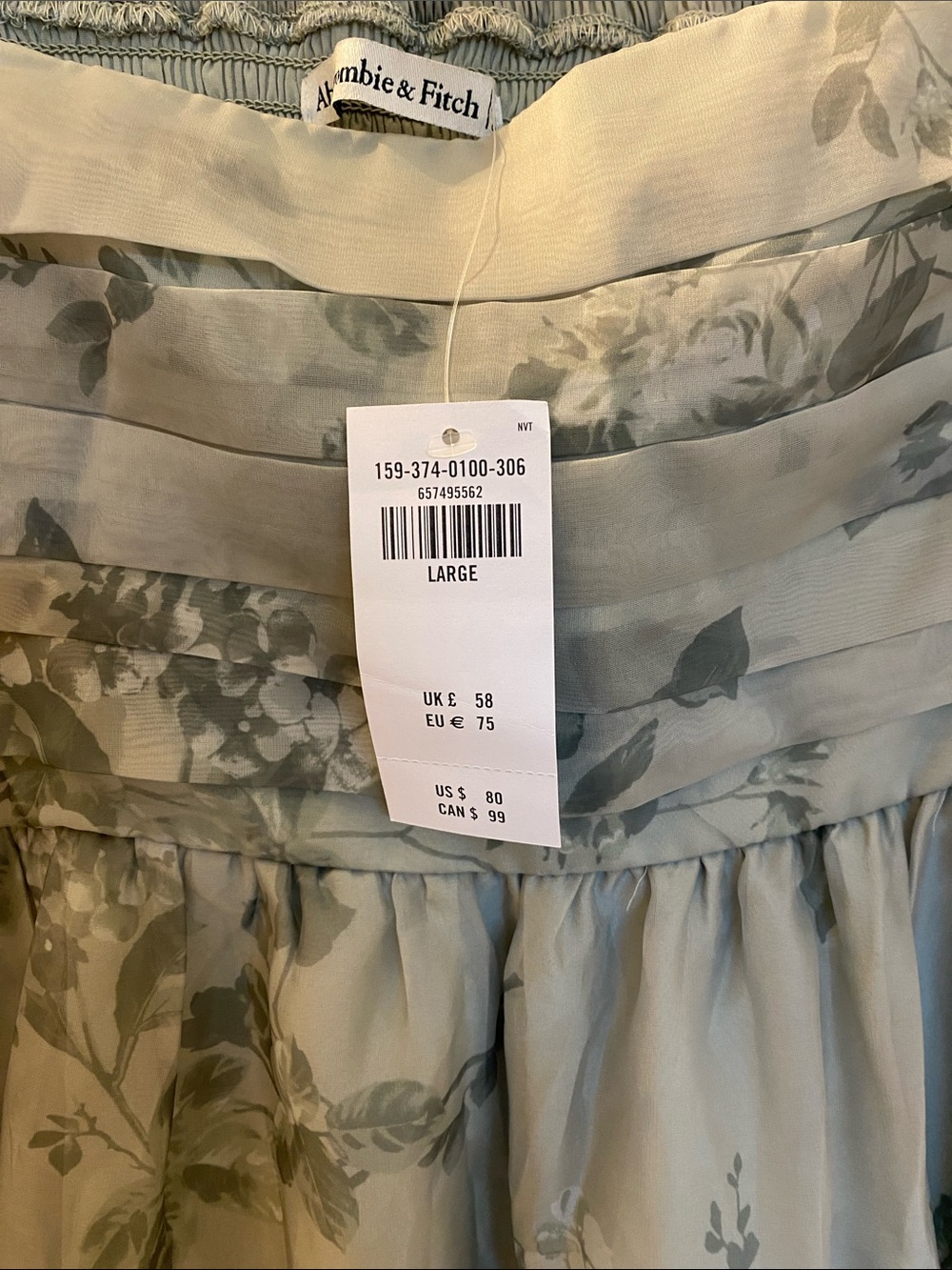 Abercrombie & Fitch Light Sage Floral Mini Dress - Picture 2 of 3